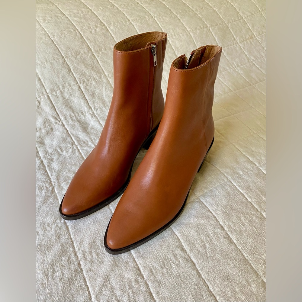 Madewell Tan Leather Ankle Boots